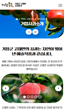고제면 사과농가 홈페이지 구축 용역