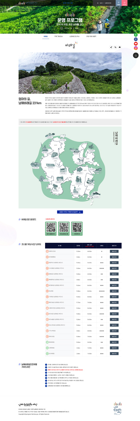 남해군 관광문화재단 홈페이지 구축